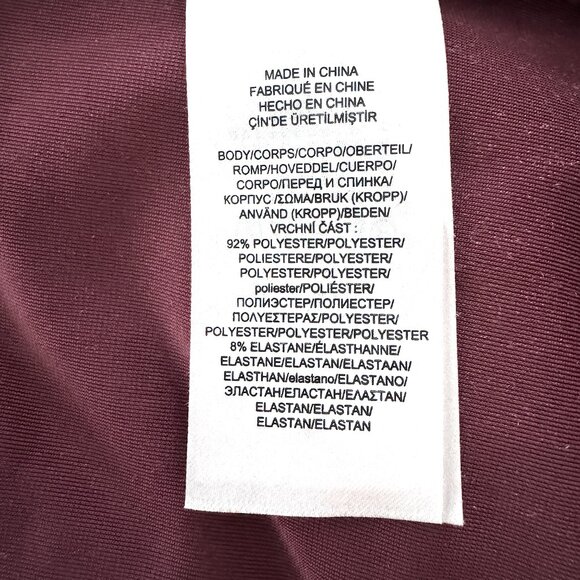 Lauren Ralph Lauren 1X BURGUNDY Velvet Flutter Sleeve Blouse Top Shirt - Picture 8 of 10